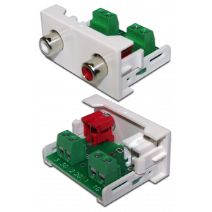 Вставка Mosaic 22.5x45 2xRCA Stereo Audio, белая